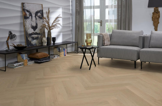 Herringbone klik PVC warm natural - Matteo studio B.V.