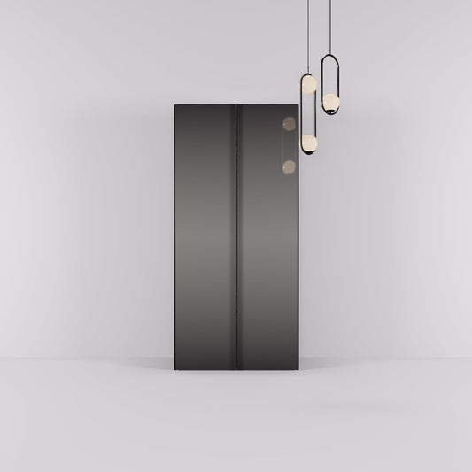 Kledingkast Levante in graphite met rook spiegelglas | 95 cm breed - Matteo studio B.V.