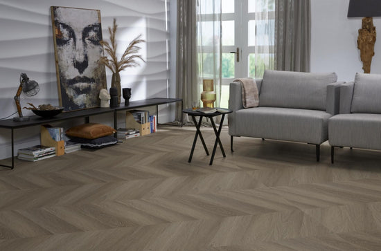 YUP Fulham chevron plak PVC brown - Matteo studio B.V.