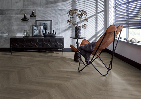 YUP Fulham chevron plak PVC brown - Matteo studio B.V.