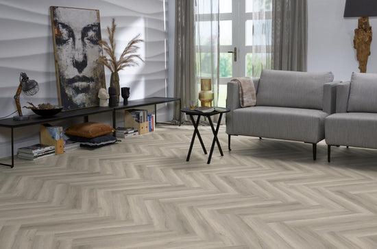 YUP Herringbone plak PVC grey - Matteo studio B.V.